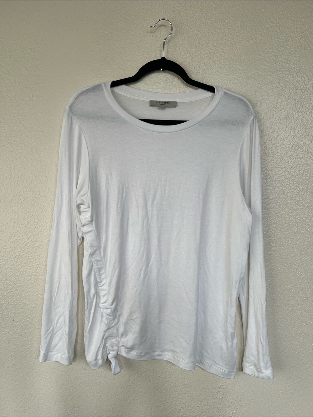 AllSaints White Long Sleeve Top size Large